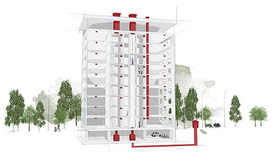 resque hus skiss