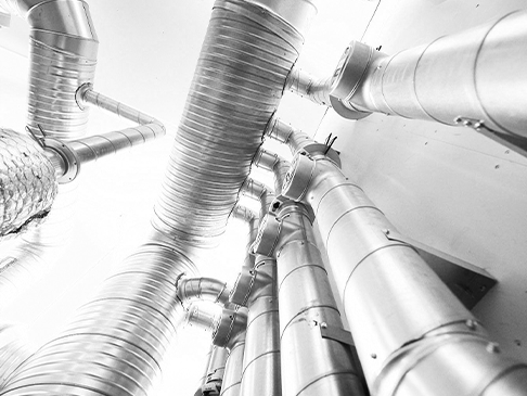 ventilationskanaler med basic svartvitt