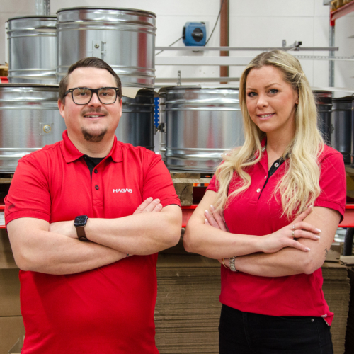 Fia och Christoffer, utesäljare på Hagab