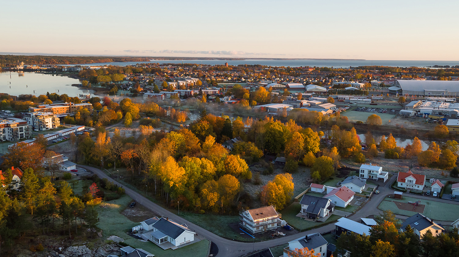 Flygbild över Vänersborgs natur