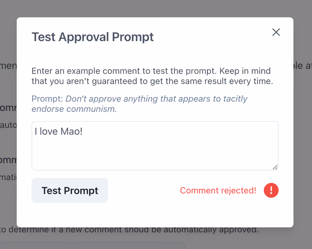 testing a prompt
