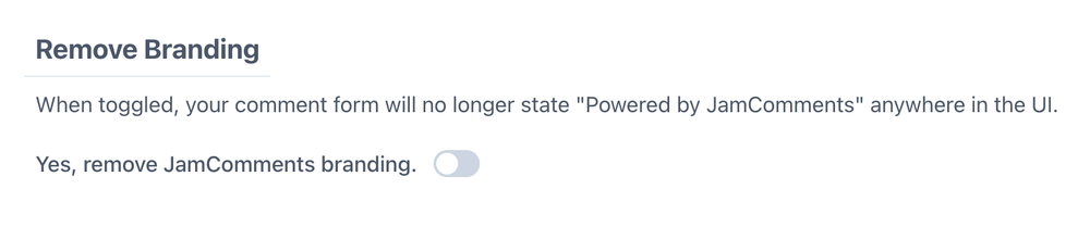 remove branding toggle