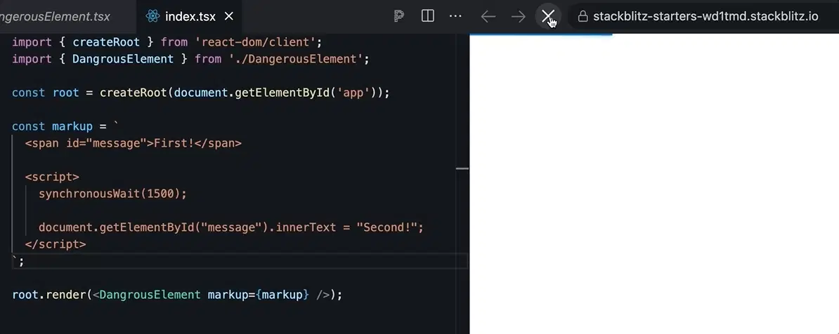 GIF showing flash caused by useEffect()