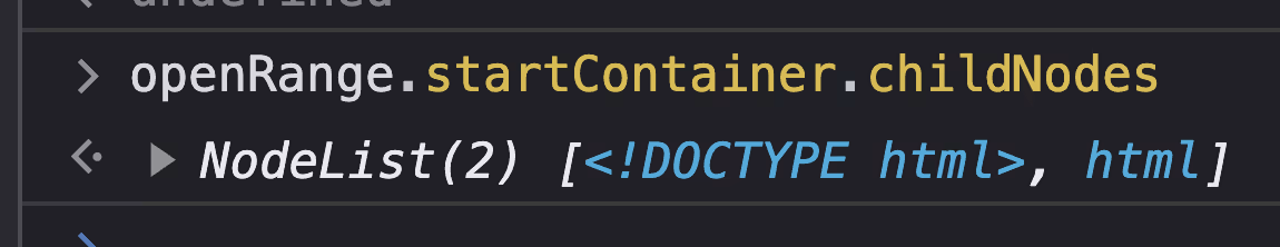 openRange has context of entire document