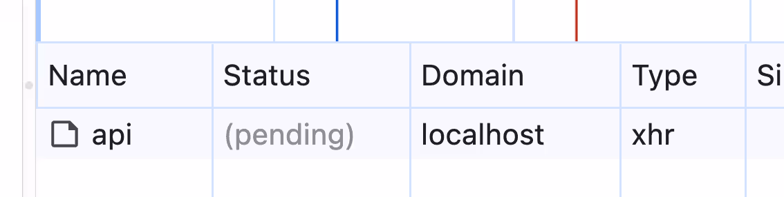 XMLHttpRequest stuck in "pending" status