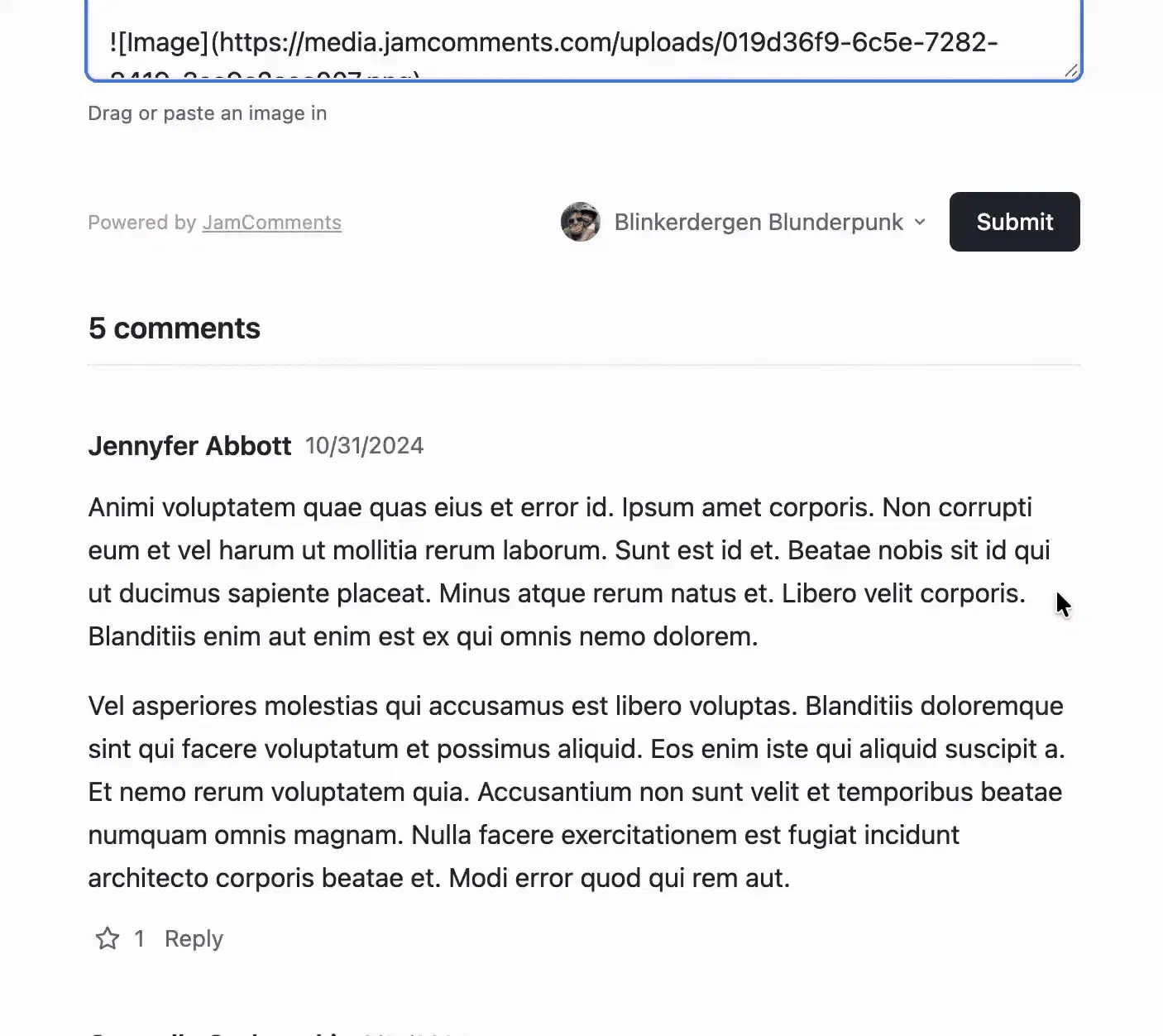 image slowly loads in after comment is submitted