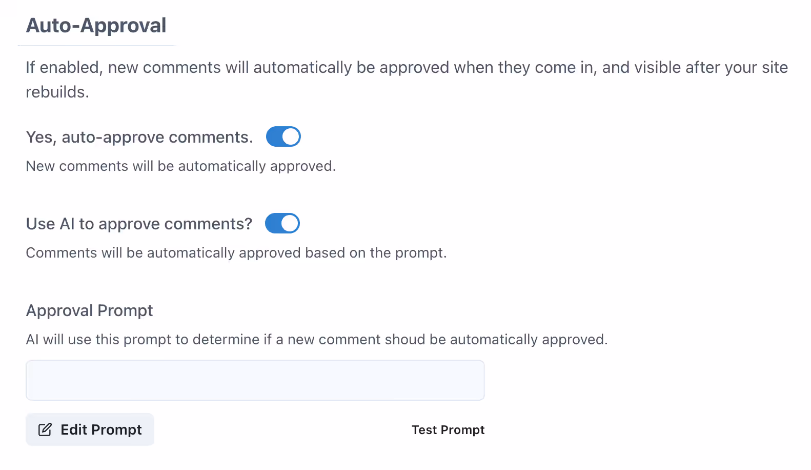 auto-approval settings