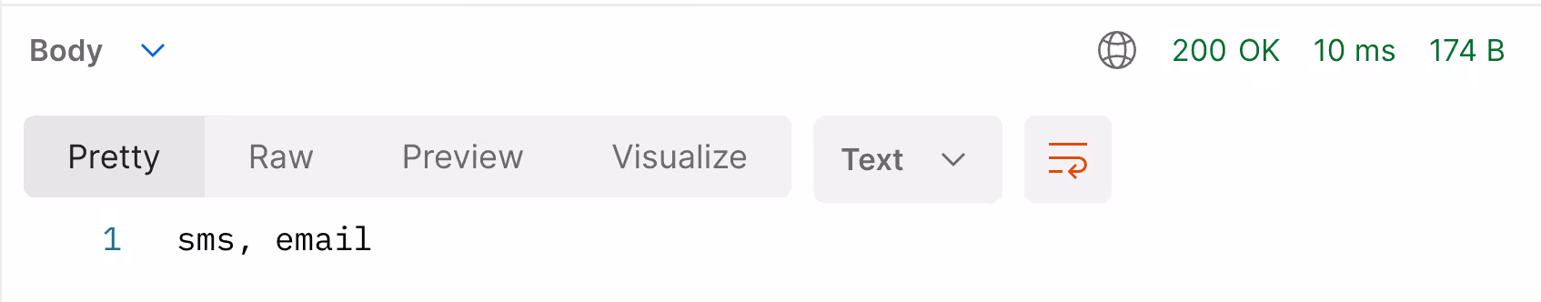 the expected response from a POST request