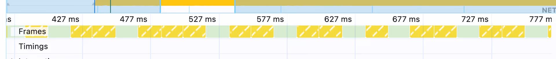 partially-presented frames in the flame chart